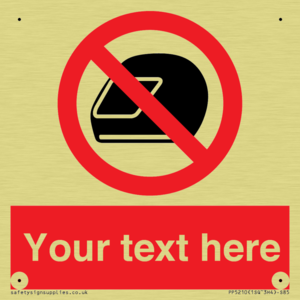 Custom No Motorcycle Helmets Sign